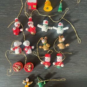 Festive Wooden Christmas Ornaments Set